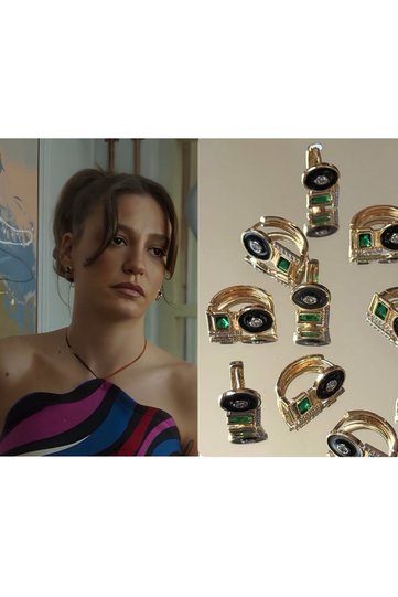 Green Stone Detailed Serenay Earrings Who Came Who Passed 2Nd Season