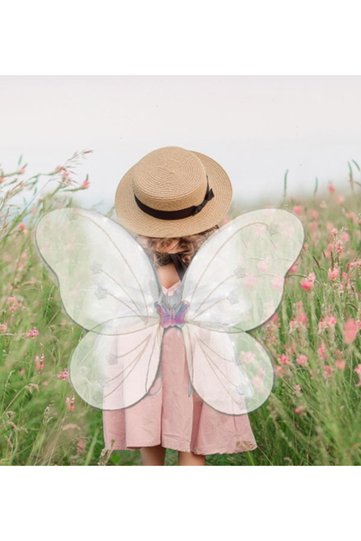 White Butterfly Wing, Crown and Wand Set of 3 Look Like a Princess!