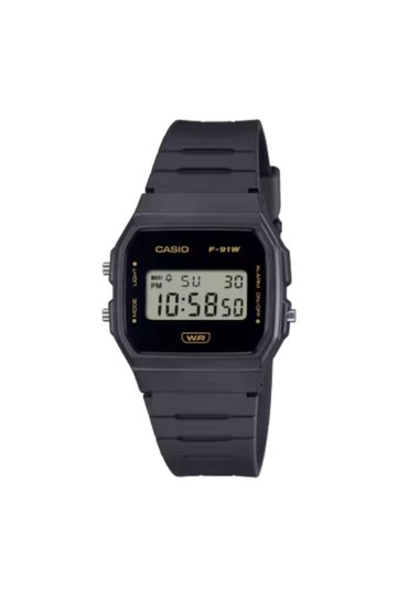 CASIO Unisex's Digital Black Dial Watch - F-91WB-8ADF
