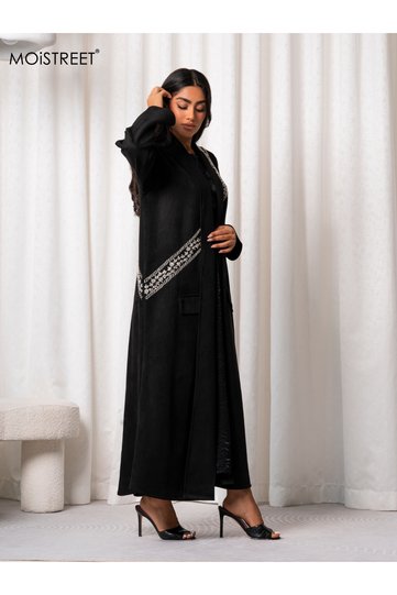 Handmade Suede Shamua Abaya
