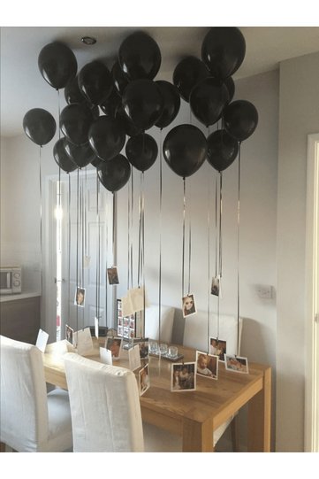 Pastel Black Balloon Set 20 Balloons Birthday Party Decoration