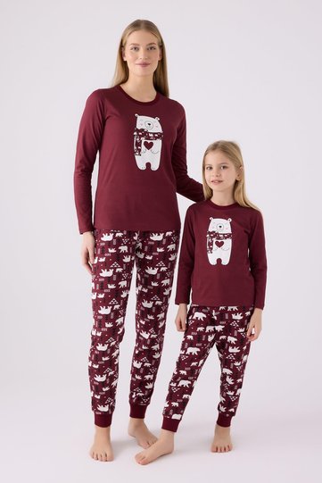 Teddy Bear Printed Family Pajamas Set, Priced Individually