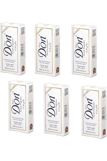 French Fragrance Oil with Rollerball, Alcohol-Free, Rifas Don, 6ml, Pack of 6