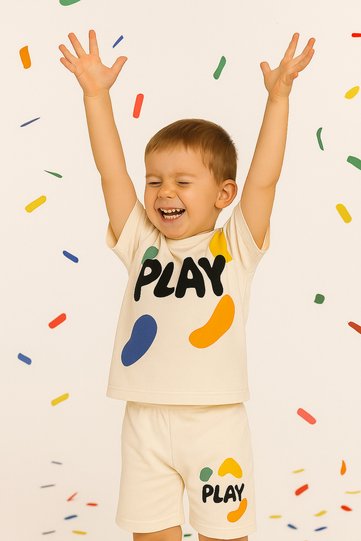 Summer Children’s Top and Bottom Set with Shorts, Two-Piece Set %100 Cotton