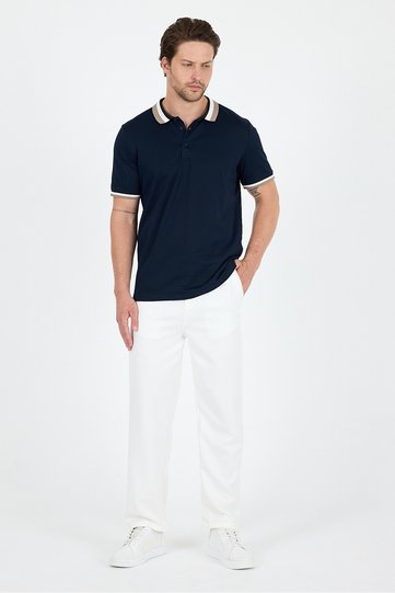 Men's American Style Polo Collar T-Shirt Relaxed Fit, Summer Sports T-Shirt 5030