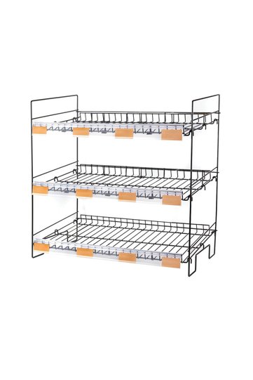 50X25 3 Tier Wire Stand - Merchandise Display Stand & Shelf Organizer |   Display for Market, Grocery Store, Pharmacy