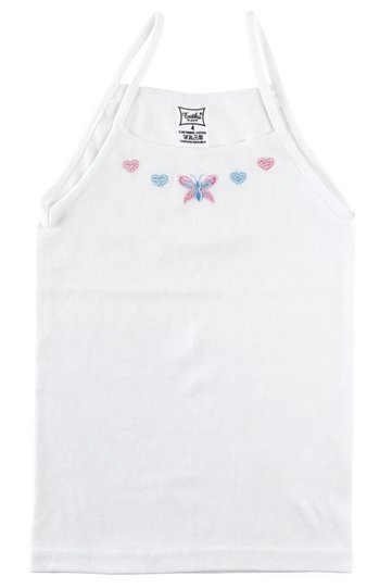 Girl's White 6-Pack Ribbed Rope Strap Undershirt ELF568TUT01656