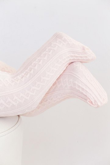 Baby Azalea Pink Cotton Patterned Thick Winter Pantyhose