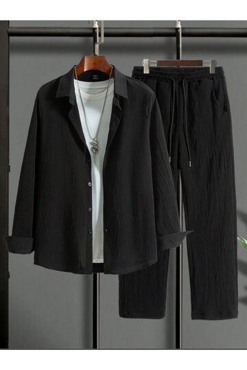 Lycra Unisex Women's Men's Long Sleeve Shirt Tracksuit Set
