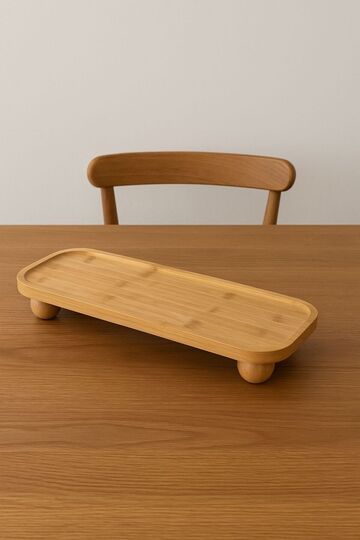 Rectangular Hollow Stand with Bamboo Ball Feet, Bamboo Presentation Stand (15X35Cm)