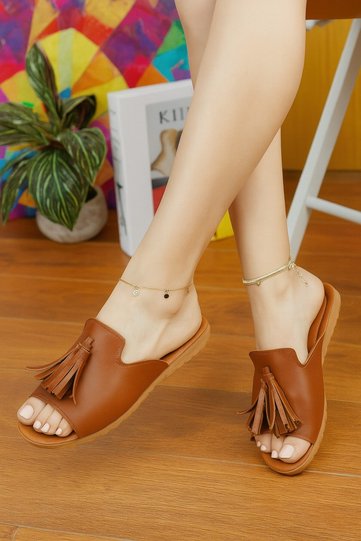 Modafrato Tasseled Women's Slippers for Outdoor and Home Use