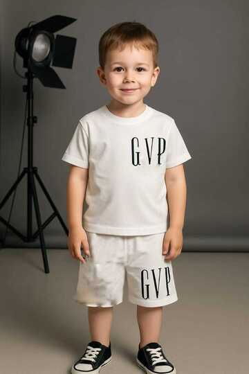 Summer Children’s Top and Bottom Set with Shorts, Two-Piece Set %100 Cotton