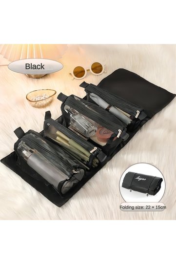 Black Detachable4 in One Makeup Bag Multifunctional and Minimalist Travel WOMEN'S Foldable Travel Co