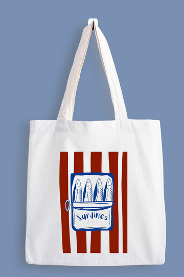 Sardines Printed Cloth Bag, Tote Bag