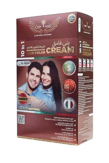 Hair Color Cream 10 In 1 Brownish Black (V45)