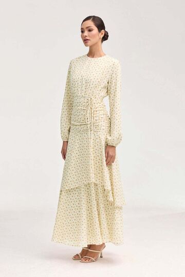Fairy Model Patterned Cream Dress