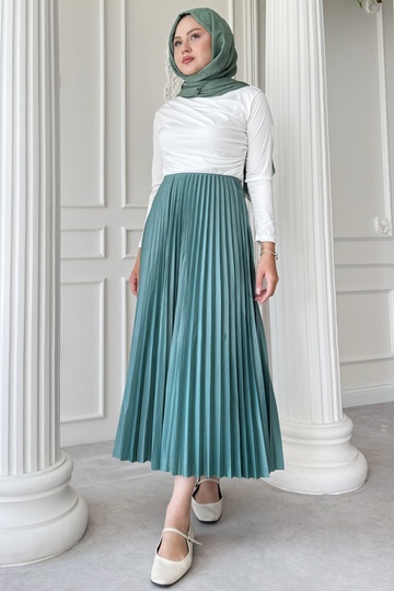 Pleated Mint Green Skirt