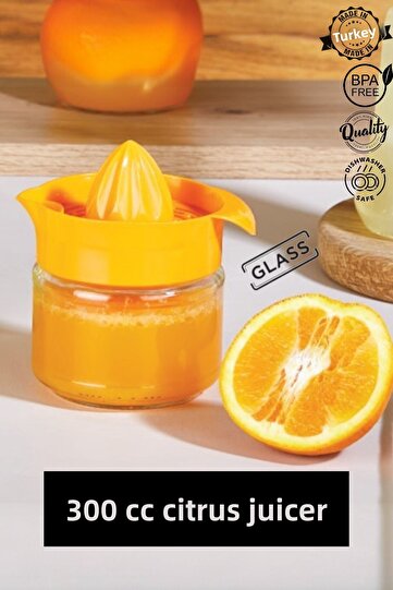 Glass Lemon Orange and Citrus Juicer - Practical Lemon Squeezer 300Cc