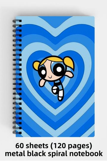 دفتر Powerpuff Girls Bubbles ذو الغلاف الصلب مقاس A5 ذو 120 ورقة