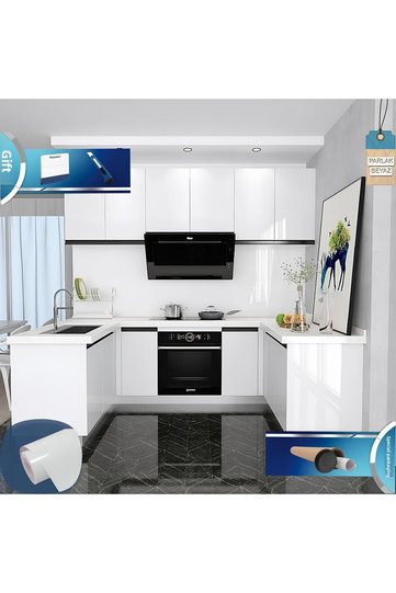 Self Adhesive Glossy White Kitchen Cabinet Furniture Covering Foil
