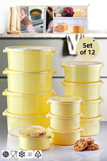 12-Piece Set Storage Container Usable in Microwave and Freezer