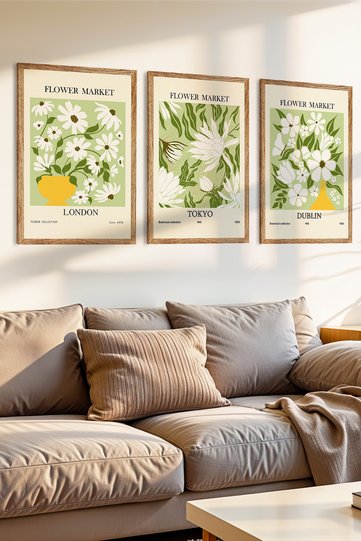 3 Piece Beauty of Nature Themed Wooden Frame Look Mdf Painting Set
