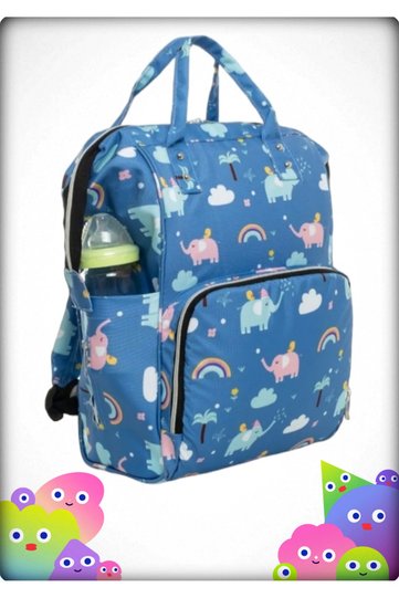 Cute Elephants Waterproof Stain-Proof Erasable Fabric Mother Baby Bag