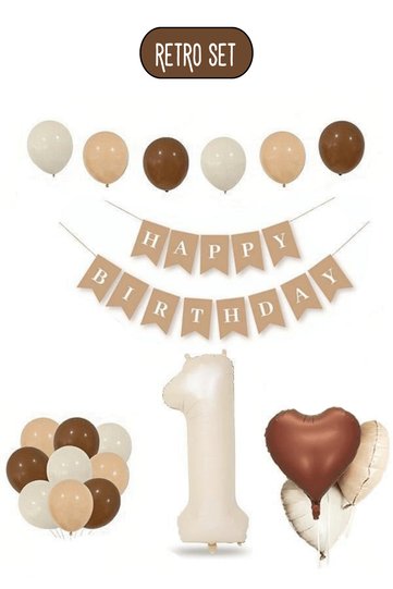 Retro 1St Birthday Set Party Decoration