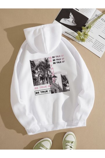 Unisex Men/Women Colorful Betrue Custom Printed Cotton Oversize Hooded Sweatshirt