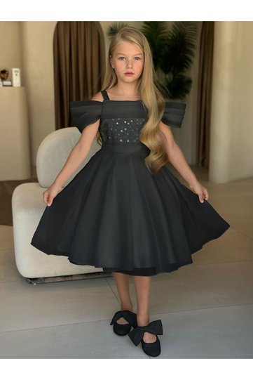 Girl's Prom Dress - with Sequined Shoulder Detail