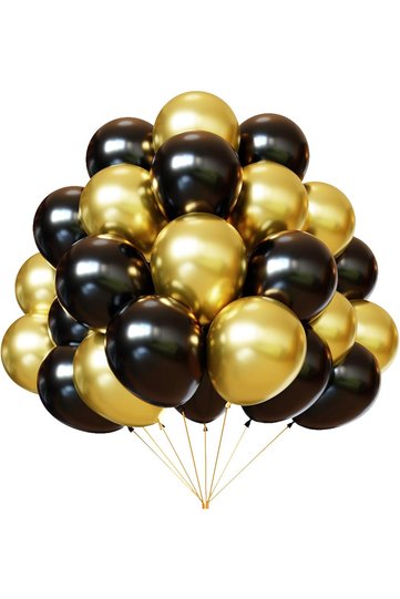 Black and Gold Metallic Balloons Shiny Party Balloon Graduation, Engagement, Birthday, Party Decoration
