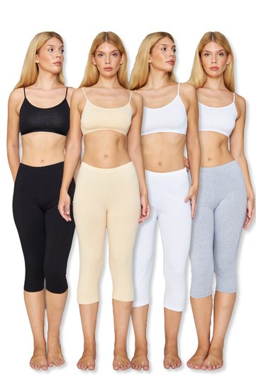 4 item(s) below-knee cotton jersey leggings, %95 cotton %5 stretch fabric leggings, capri leggings, thermal underwear, plus size leggings