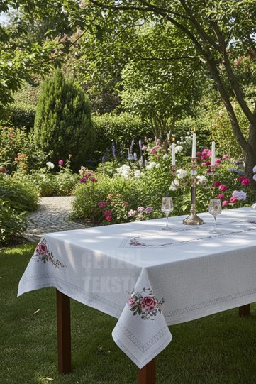 Table Cloth, Digital Printed Cross Stitch Single Table Cloth, Patterned Stain Resistant 120X160Cm Table Cloth