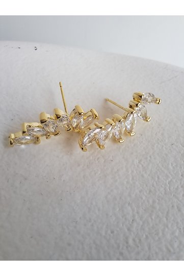 Gold Color Zircon Stone Earrings