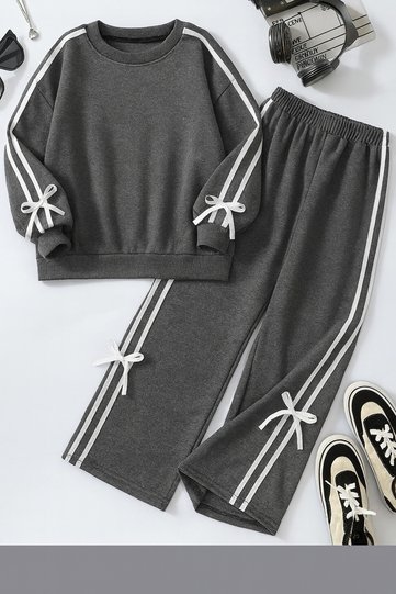 Happy Bebbee Girls' Bow-Detail Tracksuit Set, 3-14 Years