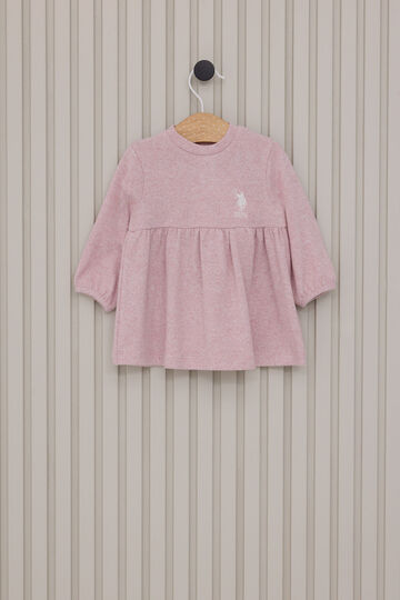 Baby Girl Crew Neck Pigment Printed Winter Regular Fit Purple Dress Usb2182-C-V1