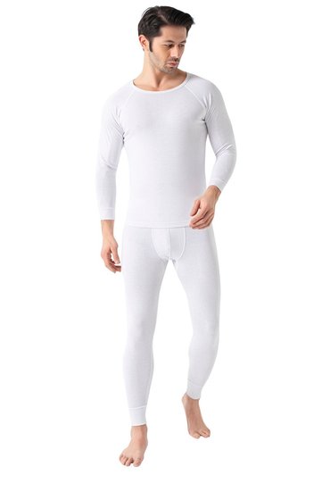 White Men's Thermal Underwear Set - 8190