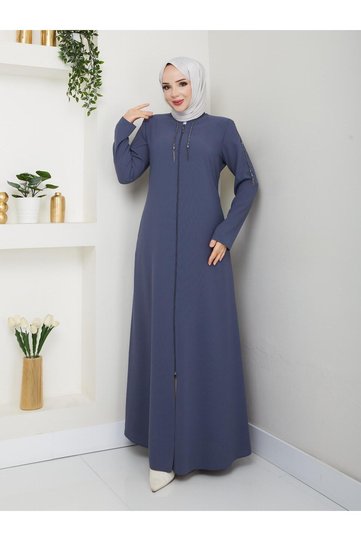 معطف نسائي بتفاصيل أكمام سلسلة