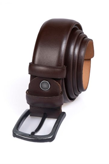 Men's 100% Genuine Leather 3.5 Cm Classic Brown Belt