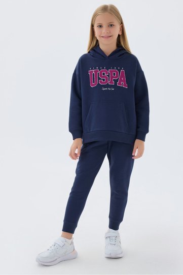 BASE. Polo Assn Legend Polo Club Navy Blue Girls Tracksuit Set