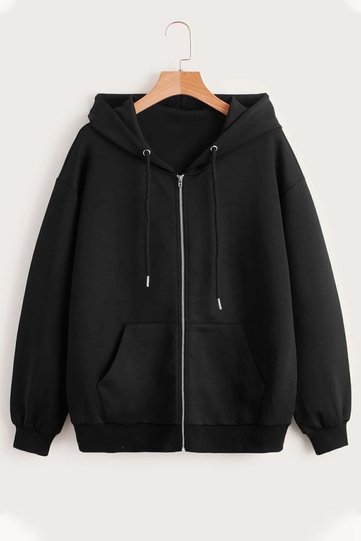 Zippered Hooded Cardigan Jacket Sweatshirt