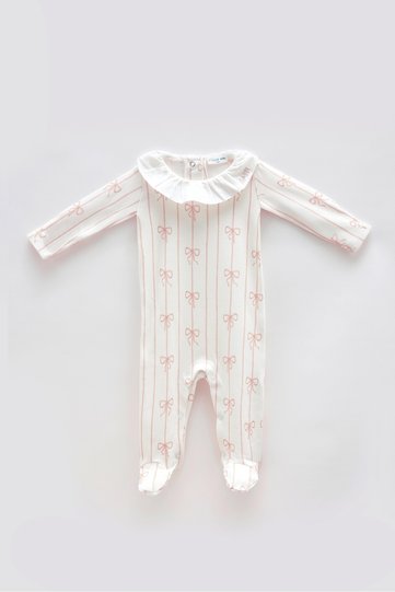 100% Cotton Baby Romper - Ribbon / Pink