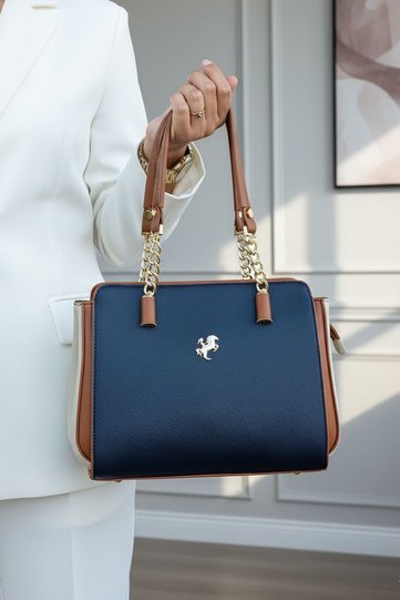 Women's Polo 4-Compartment Chain Detail Long Crisscross-Strapped & Clutch Bag