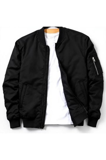 Unisex Black Oversize Bomber Jacket