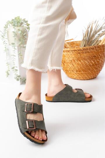 Madrid Unisex Orthopedic Footbed Double-Strap Buckled Slippers, Indoor & Outdoor