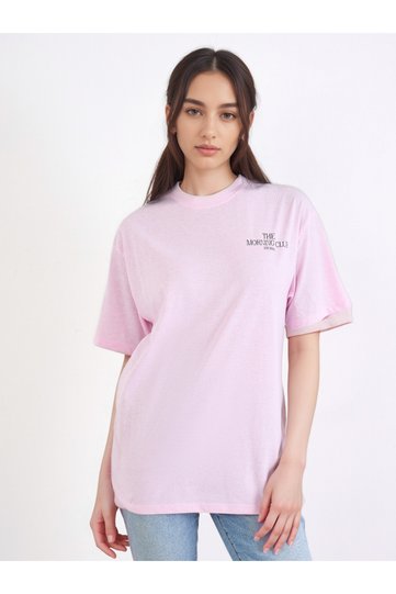 Pink Oversized Graphic Print T-Shirt