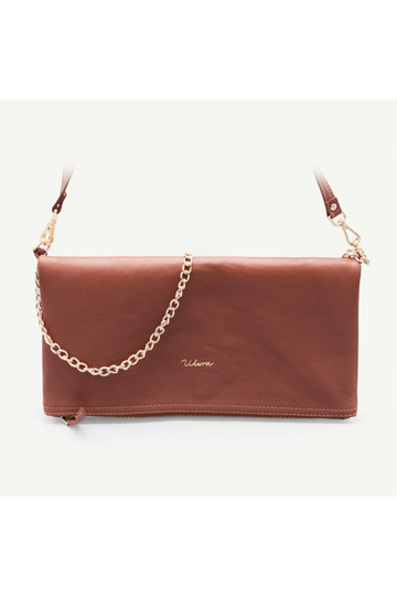 Genuine Leather Chain Crossbody Bag – Zc005-Light Brown Leather