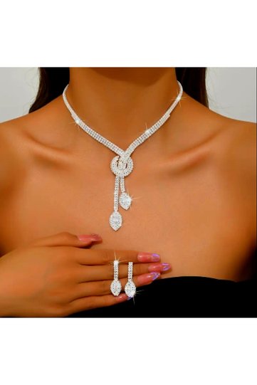 Secret Waterfall Evening Dress Necklace Earring Set