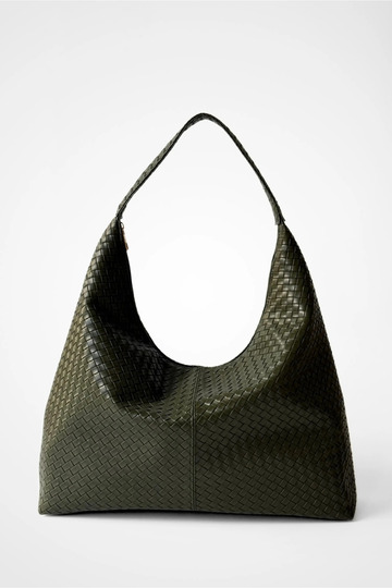 Women's Khaki Green Large Shoulder and Tote Bag - Large Volume
