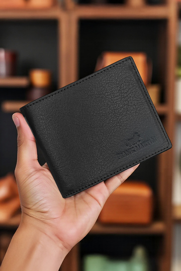 Atlas Genuine Leather Men's Wallet Black
